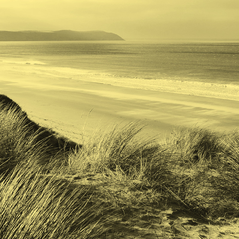 North Devon beach with yellow filter
