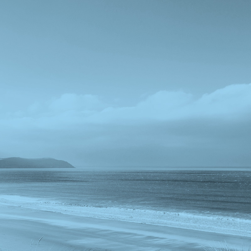 North Devon beach with light blue filter